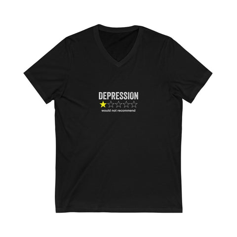 DEPRESSION: ONE STAR — Unisex V-Neck Tee